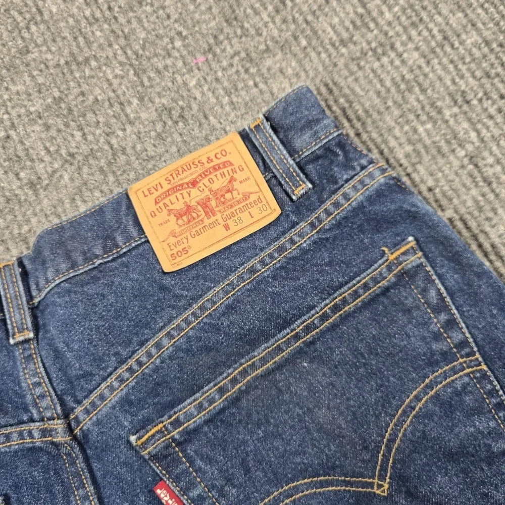 VTG 90s Levi's 505 Jeans Mens 38x30 Blue Medium Wash Regular Fit Straight Leg